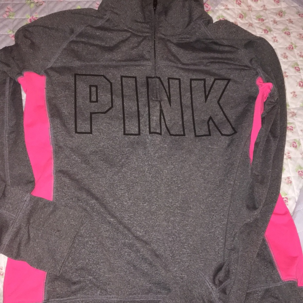 SOLD Victoria's Secret PINK Ultimate Half Zip Grey